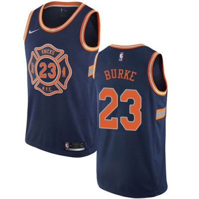 Nike New York Knicks #23 Trey Burke Navy NBA Swingman City Edition Jersey Men's